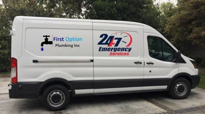 First Option Plumbing Inc. Truck Photo